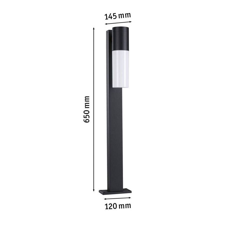 Paulmann Wegelampe Tralia, anthrazit Höhe 65 cm Alu IP44 E27 von Paulmann