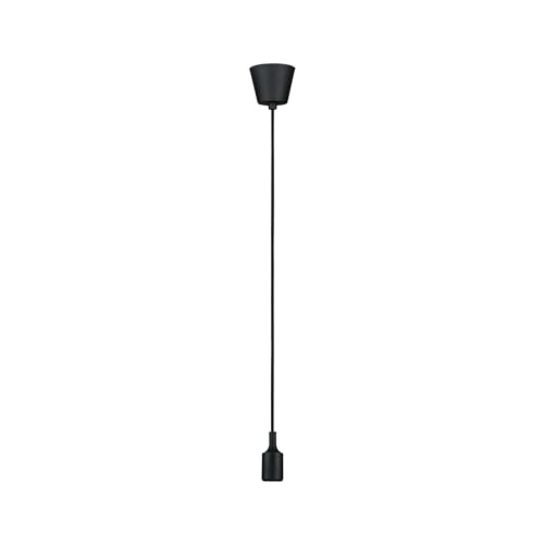 Paulmann 50381 Neordic Pendelleuchte Ketil max. 60 Watt Pendellampe Schwarz Deckenlampe Silikon, Kunststoff Hängeleuchte E27 Leuchte ohne Leuchtmittel von Paulmann