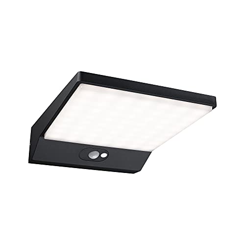 Paulmann 94334 LED Außenleuchte Solar Außenwandleuchte IP44 incl. 1x5 Watt Dunkelgrau Außenlampe Aluminium 3000 K von Paulmann