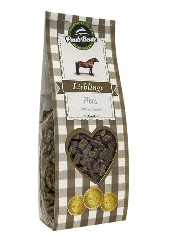 Pauls Beute Lieblinge Pferd | Hundeleckerli vom Pferd | 500g | 98% Pferdefleisch | Getreidefreie Hunde Snacks mit Apfel & Meersalz | Smackhafte Belohnung für Training & Zwischendurch | Ohne Zusätze von Pauls Beute