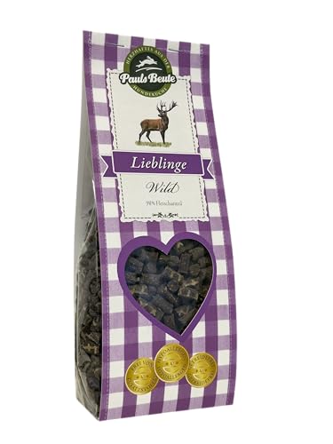 Pauls Beute Lieblinge Wild | Hundeleckerli vom Wild | 500g | 98% Wildfleisch | Getreidefreie Hunde Snacks mit Apfel & Meersalz | Smackhafte Belohnung für Training & Zwischendurch | Ohne Zusätze von Pauls Beute