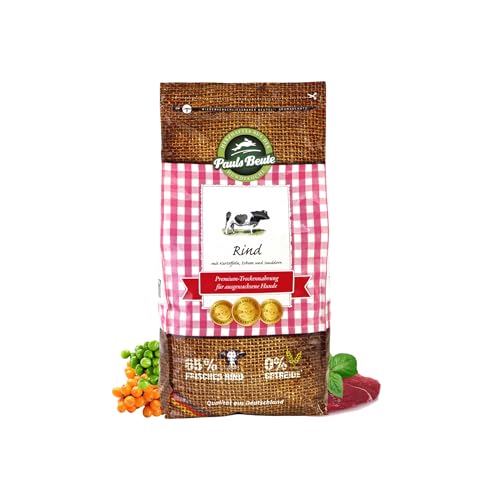 Pauls Beute Premium Hundefutter Trocken Rind | 2,5 kg | 65 % frisches Rind mit Kartoffeln & Erbsen | Getreidefreies Trockenfutter für Sensible Hunde | Natürlich | Ohne Zusätze | Leicht verdaulich von Pauls Beute