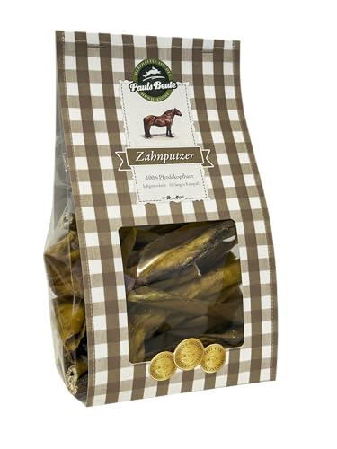 Pauls Beute Zahnputzer Pferdekopfhaut für Hunde | 300g | Natürlicher Kausnack zur Zahnpflege | Langlebiger Kauartikel aus 100 % Pferd | Luftgetrocknet | Ohne Splittern von Pauls Beute