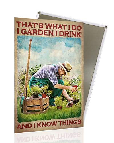 Vintage Metallschild That's What I Do I Garden I Drink And I Know Things, Retro-Blechschild für Wanddekoration von Pautdeer