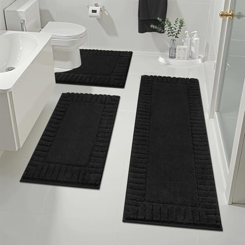 Pauwer Badezimmerteppich-Set, 3-teilig, Badezimmer-Duschvorleger mit U-förmiger Kontur, WC-Vorleger, saugfähige Mikrofaser, Plüsch, Badematten, rutschfest, maschinenwaschbar, zotteliges Badematten-Set Pauwer Badezimmerteppich-Set, 3-teilig, Badezimmer-Duschvorleger mit U-förmiger Kontur, WC-Vorleger, saugfähige Mikrofaser, Plüsch, Badematten, rutschfest, maschinenwaschbar, zotteliges Badematten-Set von Pauwer