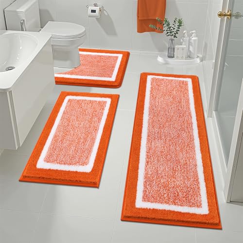 Pauwer Badezimmerteppich-Set, 3-teiliges Badezimmer-Duschteppich-Set mit U-förmiger Kontur, WC-Vorleger, saugfähige Mikrofaser-Plüsch-Badematte, rutschfest, maschinenwaschbar, zottelig, Badematte Pauwer Badezimmerteppich-Set, 3-teiliges Badezimmer-Duschteppich-Set mit U-förmiger Kontur, WC-Vorleger, saugfähige Mikrofaser-Plüsch-Badematte, rutschfest, maschinenwaschbar, zottelig, Badematte von Pauwer