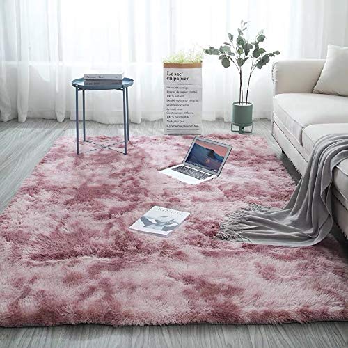 Pauwer Hochflor Teppich Groß Weich 160 x 230 cm wohnzimmerteppich Flauschiger Waschbar Teppich Bettvorleger für Schlafzimmer Wohnzimmer, Rosa von Pauwer