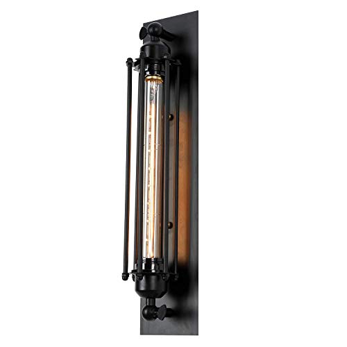 Pauwer Wandleuchten Vintage Wandlampe innen Drahtkäfig Wandleuchten Retro (Enthalten Eine Testlampe) [Energieklasse G] von Pauwer