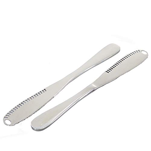 Pauzle Easy Spread Buttermesser mit Löchern, 3-in-1 Butterlockenmesser aus Edelstahl mit Wellenschliff – 2 Stück Pauzle Easy Spread Buttermesser mit Löchern, 3-in-1 Butterlockenmesser aus Edelstahl mit Wellenschliff – 2 Stück von Pauzle