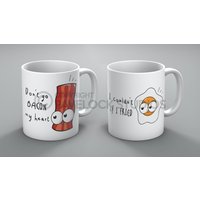 Don't Go Bacon Mein Herz Tassen Set Ei Eier Ihr Valentinstag Liebe Lustig Niedlich von PavelockStudiosLtd