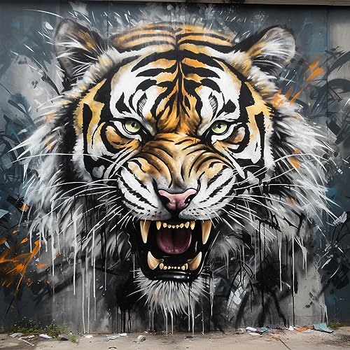 Pavemlo Diamond Painting Kits Tiger, DIY 5D Diamant Stickerei Malerei Kits Tier, Full Drill Kristall Set Strass Stickerei Bilder DIY Diamant Malerei für House Wall Dekoration 30X30cm von Pavemlo