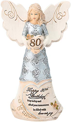Pavilion Gift Company 80. Geburtstag – 15,2 cm Engel mit Herz, Beige von Pavilion Gift Company
