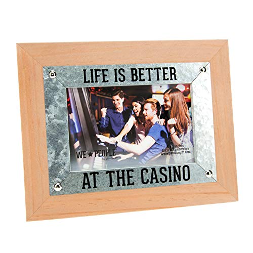 Pavilion Gift Company Bilderrahmen Life is Better Casino People 10 x 15 cm MDF Staffeleirückwand Braun von Pavilion Gift Company