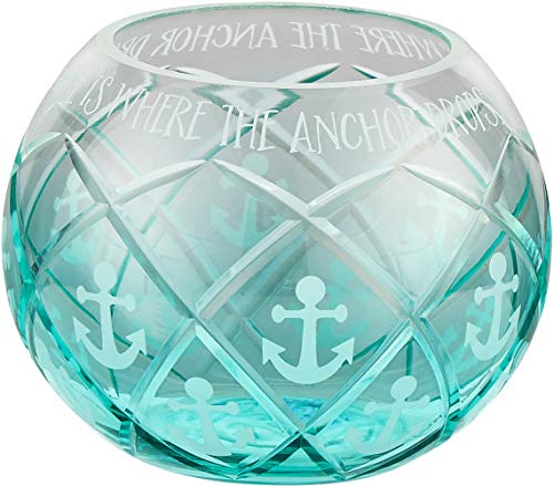 Pavilion Gift Company Kerzentablett mit Ankermotiv, Blau von Pavilion Gift Company