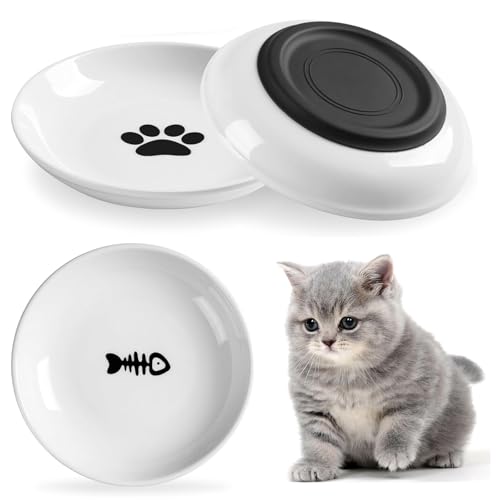 Pavlleen 3 Stück Katzennapf Keramik, mit Rutschfestem Gummiboden,Flacher breiter Futter- und Wassernapf für Kätzchen, Anti Whisker Fatigue Katzengeschirr Set, für Katzen und Kleintiere Pavlleen 3 Stück Katzennapf Keramik, mit Rutschfestem Gummiboden,Flacher breiter Futter- und Wassernapf für Kätzchen, Anti Whisker Fatigue Katzengeschirr Set, für Katzen und Kleintiere von Pavlleen