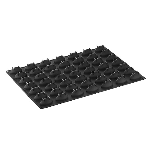 Pavoni Professionelle Silikon Quenelle-Form px071-49 Einzüge - Schwarz - 32 ml - 66 x 33 mm - 30 mm hoch - Backform von Pavoni