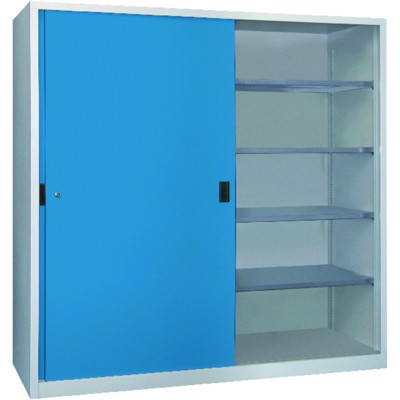 Schwerlastschiebetürenschrank 30332-200-600-735512 RAL7035/5012 von Pavoy