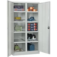 Pavoy Schwerlastschrank, Trennwand, 8 Fachböden a 200 kg Traglast, RAL 7035 von Pavoy