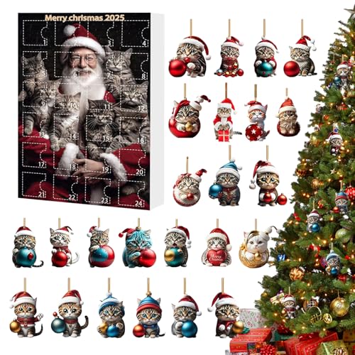 Christmas Ball Cat advent calendars 2025, Christbaumschmuck Katze - Weihnachtsbaumschmuck Tiere Lustig - Weihnachtsdeko Katze Besondere Christmas Ball Cat advent calendars 2025, Christbaumschmuck Katze - Weihnachtsbaumschmuck Tiere Lustig - Weihnachtsdeko Katze Besondere von Pavsicgn