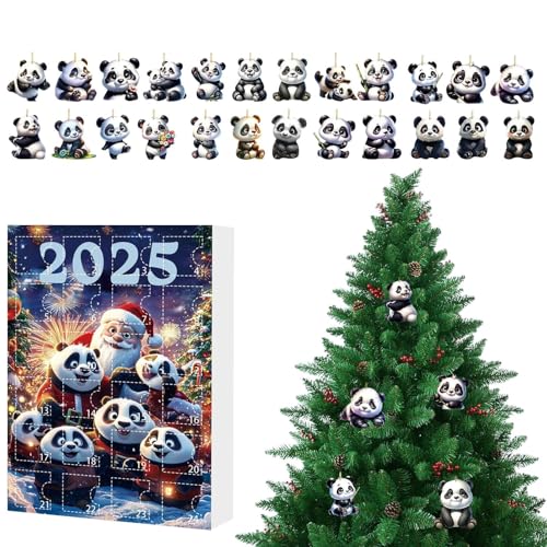 Christmas Panda Cat s 2025, Cute Animal 2D Acrylic Panda Decor Countdown Calendar, Funny Christmas Tree Ornament For Baby Kids von Pavsicgn