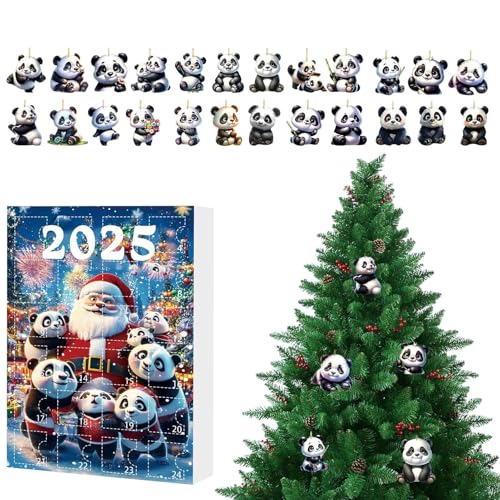 Christmas Panda Cat s 2025, Cute Animal 2D Acrylic Panda Decor Countdown Calendar, Funny Christmas Tree Ornament For Baby Kids von Pavsicgn