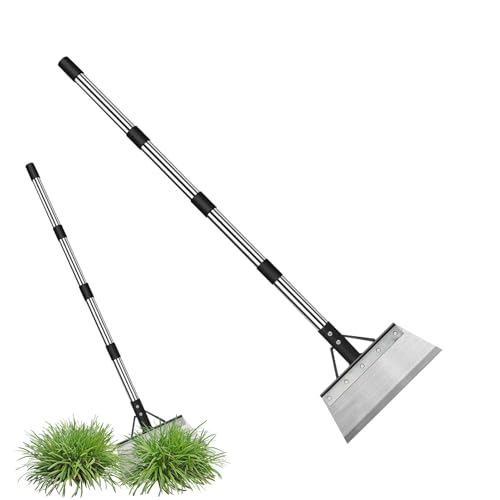 Pavsicgn Flache Gartenschaufel - Stahl Gartenschaufel Mit Verstellbarem Griff - Manuelles Schaben Multifunktion Werkzeug Für Gartenarbeit Terrasse Landschaftsgestaltung Weg Rasen von Pavsicgn