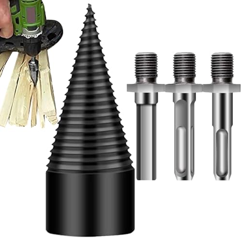 Pavsicgn Holzspalter Spiralbohrer - Stahl Holzbohrer,Robuster Wechselaufsatz Für Männer Outdoor Camping Walnuss Eiche von Pavsicgn