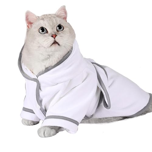 Pavsicgn Hunderobes Nach Dem Baden - Kapuzen Absorbierender Mantel Für Katzen | Schnelltrocknender Bademantel Für Kalte Wetter Dusche Hunde Pool Katzen Badezimmer Pflege von Pavsicgn