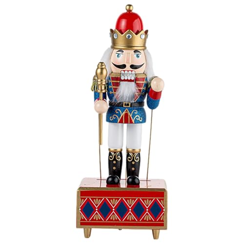 Pavsicgn Weihnachts Musikbox | Holz Nussknacker Musikbox Mit Aufziehmechanismus - Deko Ornament Für Weihnachten,Wohnaccessoire Für Kaminsims von Pavsicgn