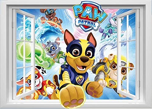 Wandaufkleber für Kinderzimmer, Motiv: Paw Patrol, für Jungen und Mädchen, Wandsticker, Größe: 57 cm x 80 cm, 1 Blatt Vinyl von Paw Patrol wall decal