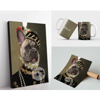 Benutzerdefinierte Haustier-Leinwand Und Poster-Drucke, Königliches Haustier-Portrait, Digitales Ölgemälde, Porträtmalerei Vom Foto von PawArtStudio
