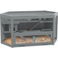 3 Etagen Nagerkäfig, 6-eckig Kleintierkäfig, Kleintierhaus aus Holz Hamsterkäfig 3 Etagen Nagerkäfig, 6-eckig Kleintierkäfig, Kleintierhaus aus Holz Hamsterkäfig von PawHut