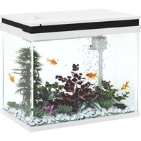 41 Liter Glas-Aquarium mit Filtersystem, LED-Lichtern, Wasserpumpe, Weiß von PawHut