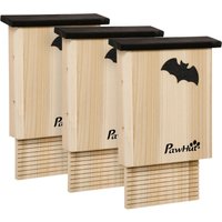 Fledermauskasten 3er-Set, Fledermaushaus Nistkasten für Fledermäuse, Holz Fledermauskasten 3er-Set, Fledermaushaus Nistkasten für Fledermäuse, Holz von PawHut