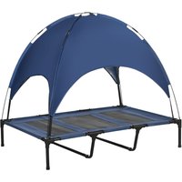 Haustierbett mit Baldachin Erhöhtes Hundebett Hundeliege outdoor Dunkelblau von PawHut