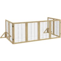 Hunde Absperrgitter aus Holz, Türschutzgitter, Klappbares Hundegitter mit 8 Platten, Hundeabsperrgitter, Treppenschutzgitter, Kamingitter für Ofen, Hunde Absperrgitter aus Holz, Türschutzgitter, Klappbares Hundegitter mit 8 Platten, Hundeabsperrgitter, Treppenschutzgitter, Kamingitter für Ofen, von PawHut