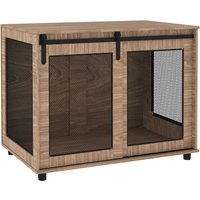 Hundekäfig Möbel, Hundebox mit 2 verschließbaren Türen Beistelltisch für Zuhause von PawHut