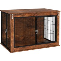 Hundekäfig Möbel, Hundebox mit 2 verschließbaren Türen Beistelltisch für Zuhause Hundekäfig Möbel, Hundebox mit 2 verschließbaren Türen Beistelltisch für Zuhause von PawHut
