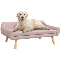 Hundesofa Katzensofa mit Rückenlehne, Hundecouch mit Holzbeine, Kissen von PawHut