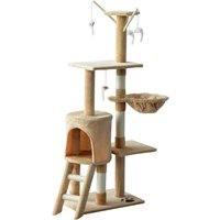 Katzenbaum Kratzbaum Katzenkratzbaum Kletterbaum Katze Treppe 4 Spielzeug von PawHut
