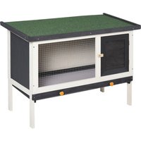 Kleintierstall mit Teerpappedach, Massivholz, Dunkelgrau+Weiß+Grün, 90 x 45 x 65 cm von PawHut