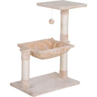 Kletterbaum Katzenbaum Kratzbaum mit Sisalsäule Plüsch-Hängematte Spanplatte Beige 50 x 36 x 70 cm von PawHut