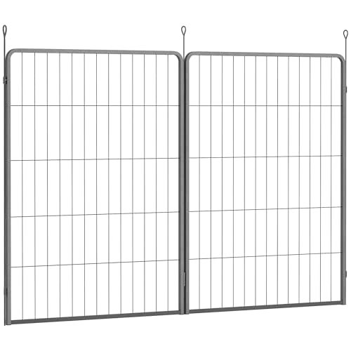 PawHut 2er-Set Erweiterung 2 Hundezaun-Paneele für Freigehege, 80 x 100 cm Welpenzaun aus Stahl, für kleine bis große Hunde Grau PawHut 2er-Set Erweiterung 2 Hundezaun-Paneele für Freigehege, 80 x 100 cm Welpenzaun aus Stahl, für kleine bis große Hunde Grau von PawHut