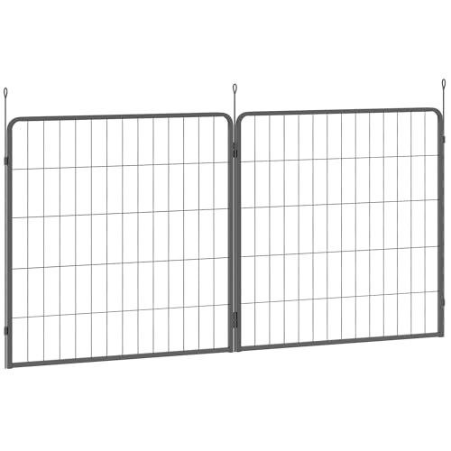 PawHut 2er-Set Erweiterung 2 Hundezaun-Paneele für Freigehege, 80 x 80 cm Welpenzaun aus Stahl, für kleine und mittlere Hunde Grau PawHut 2er-Set Erweiterung 2 Hundezaun-Paneele für Freigehege, 80 x 80 cm Welpenzaun aus Stahl, für kleine und mittlere Hunde Grau von PawHut