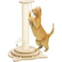 PawHut 4-in-1 Kratzstamm 69cm Kratzsäule Sisal-Katzenkratzbaum mit Spielball von PawHut