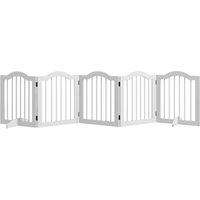 PawHut Absperrgitter Hundegitter 5-teilig mit zwei Stützfüßen stabil Weiß PawHut Absperrgitter Hundegitter 5-teilig mit zwei Stützfüßen stabil Weiß von PawHut