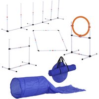 PawHut Agility Ausrüstung, weiß/orange/blau, für Hunde - bunt von PawHut