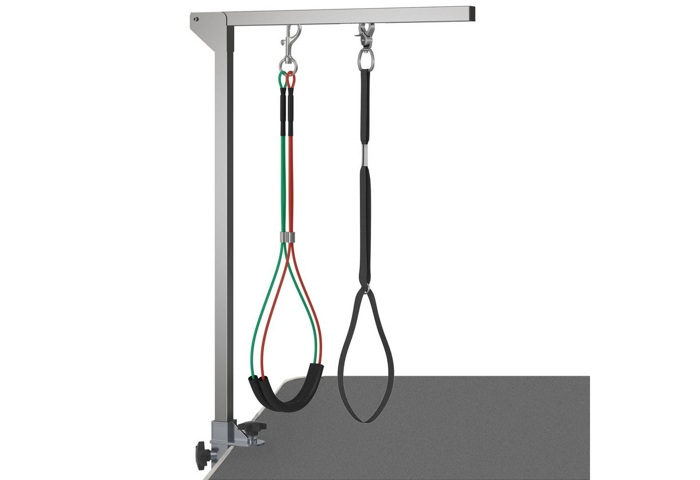 PawHut Arbeitstisch Klappbares Haustier Fellpflege Arm mit Haunch-Halter (Haustierfrisiertischarm, 1-St., Haustierpflege-Arm), Silber 36 x 8 x 74 cm von PawHut