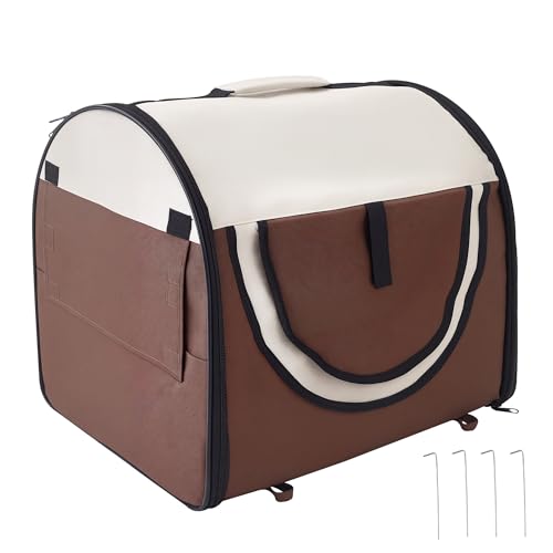 PawHut Hundebox faltbare Hundetransportbox Transportbox für Tier 2 Farben 5 Größen 61x46x51 cm, kaffeebraun-creme von PawHut