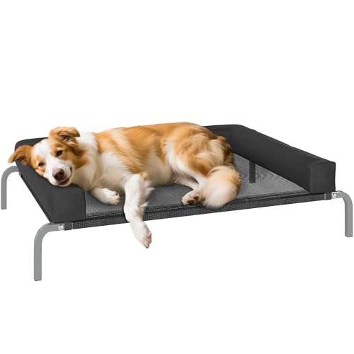 PawHut Erhöhtes Bett für Hunde, kühlend, Camp für Hunde, drinnen und draußen, tragbar, mit Kissen in U-Form, atmungsaktives Netz, bissfest, 110 x 75 x 30 cm, Schwarz PawHut Erhöhtes Bett für Hunde, kühlend, Camp für Hunde, drinnen und draußen, tragbar, mit Kissen in U-Form, atmungsaktives Netz, bissfest, 110 x 75 x 30 cm, Schwarz von PawHut